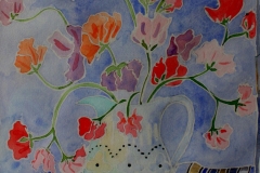 Studio con vaso di fiori Acquerello
