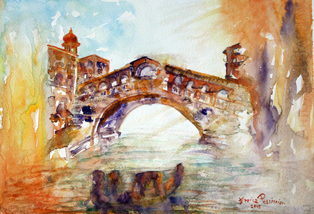 Venezia Ponte di Rialto Acquerello 39x28 - 2015